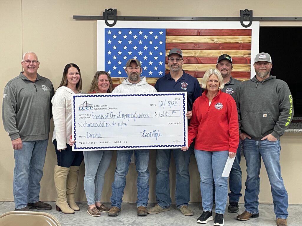 LUCC donated $600 to Friends of Olin’s Emergency Services.